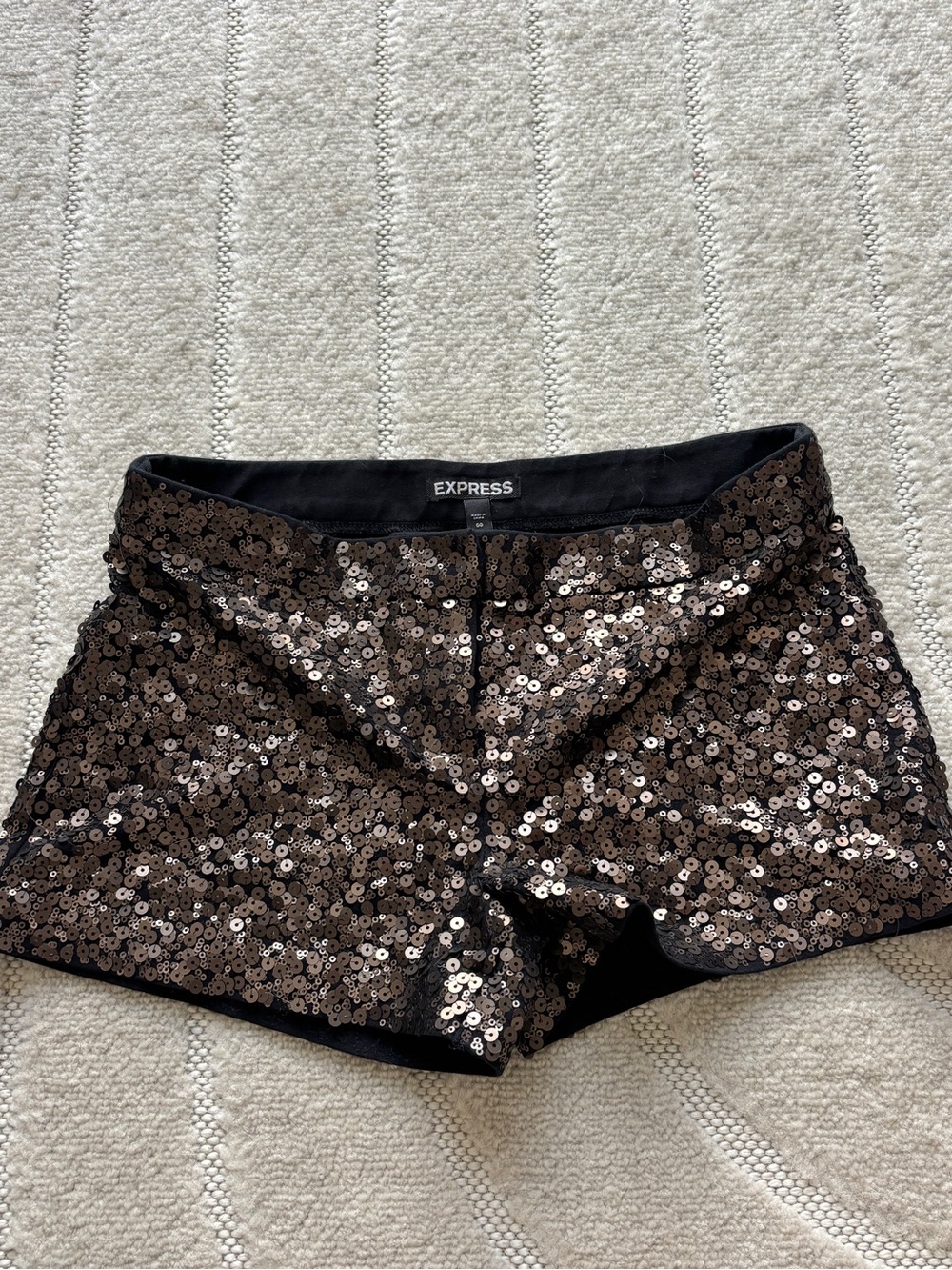 Express Women's Sequin Shorts in Shimmering Bronze